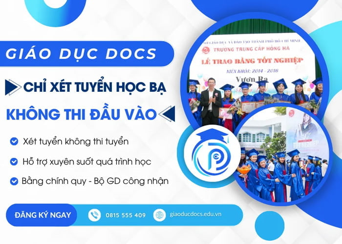 Học viện giáo dục Docs chỉ xét tuyển không thi tuyển đầu vào